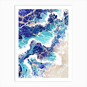 Blue Ocean Waves Art Print