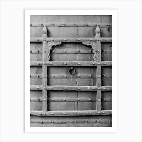Black And White Photograph Of A Door Art Print