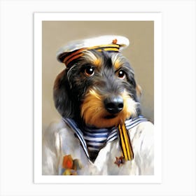 Dachshund Guusje The Sailor Pet Portraits Art Print