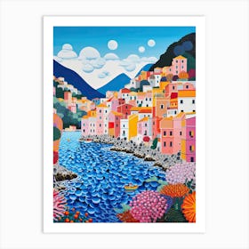 Amalfi, Italy, Illustration In The Style Of Pop Art 3 Art Print