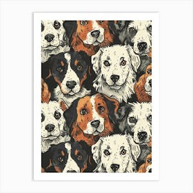 Perfectly Repeatable Artwork With Cute Dog Faces 19 Art Print