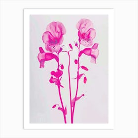 Hot Pink Foxglove 2 Art Print