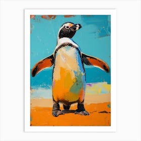 Galapagos Penguin Kangaroo Island Penneshaw Colour Block Painting 4 Art Print