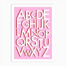 Alphabet ABC Pink and Red Art Print