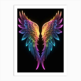 Neon Angel Wings 23 Art Print