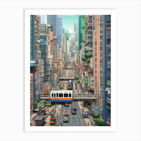 Hong Kong Pixel Art 1 Art Print