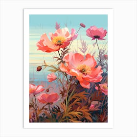 Peony Wildflower In Grassland (2) Art Print