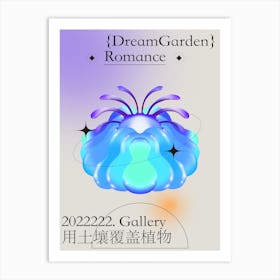 Blue Garden Romance Art Print