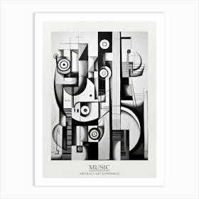 Music Abstract Black And White 5 Poster Art Print