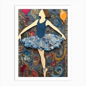 Denim Ballerina  Art Print