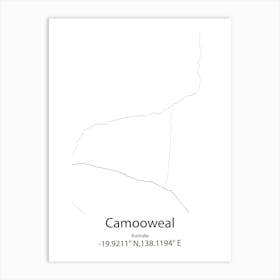 Camooweal,Australia Minimalist Map Art Print