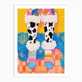 Cow Socks 2 Art Print