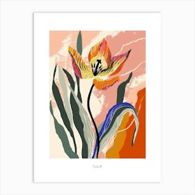 Colourful Flower Illustration Poster Tulip 1 Art Print