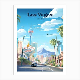 Las Vegas Nevada Streetview Modern Travel Art Art Print