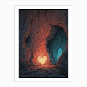 Heart In The Cave Art Print