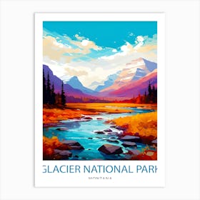 Glacier National ParkTravel Poster Art Print