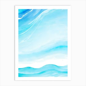 Blue Ocean Wave Watercolor Vertical Composition 146 Art Print