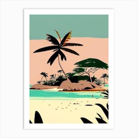Mafia Island Tanzania Muted Pastel Tropical Destination Art Print