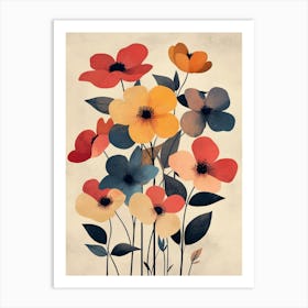 Abstract Flowers 14 Art Print