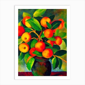 Mangosteen2 Fruit Vibrant Matisse Inspired Painting Fruit Art Print