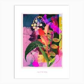 Lily Of The Valley 2 Neon Flower Collage Poster Art Print