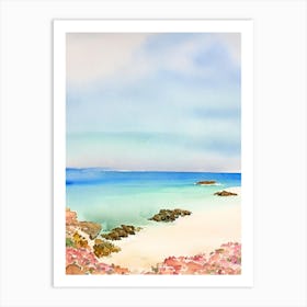 Cala Tarida, Ibiza, Spain Watercolour Art Print