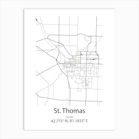 St Thomas,Canada Minimalist Map Art Print