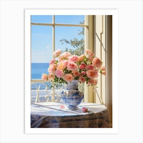 Blooming Roses: Rose Vase Print Art Print