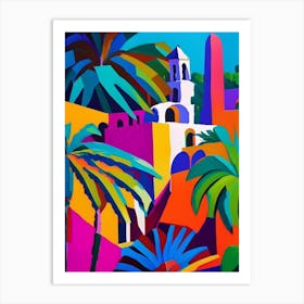 Tulum Mexico Colourful Painting Tropical Destination Art Print