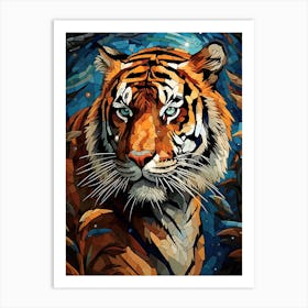 Tiger Art In Mosaic Art Style 2 Art Print