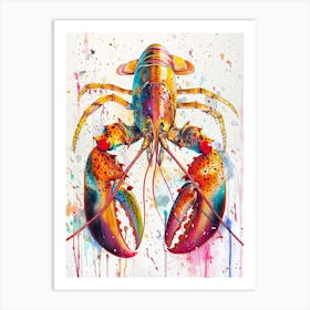 Lobster Colourful Watercolour 2 Art Print