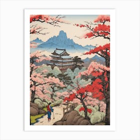 Mount Yoshino, Japan Vintage Travel Art 1 Art Print