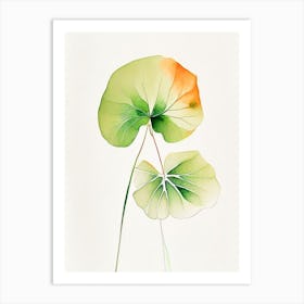 Nasturtium Leaf Minimalist Watercolour 2 Art Print