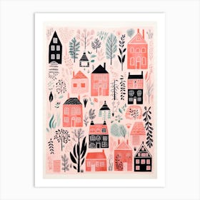 A House In London, Abstract Risograph Style 2 Art Print