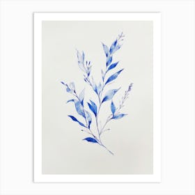 Blue Watercolor Painting 4 Art Print