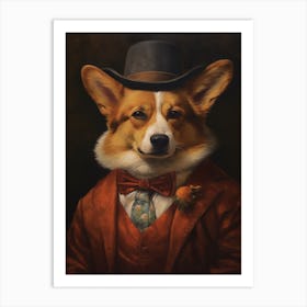 Gangster Dog Pembroke Welsh Corgi Art Print
