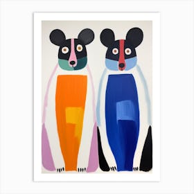 Colourful Kids Animal Art Lemur Art Print