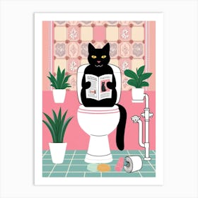 Cat Reading A Book 1 Art Print