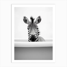 Zebra In A Tub Art Print