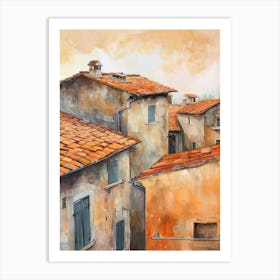 Tuscany Rooftops Morning Skyline 1 Art Print