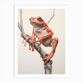Red Tree Frog Realistic 1 Art Print