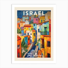Tel Aviv Israel 2 Fauvist Painting Travel Poster Art Print