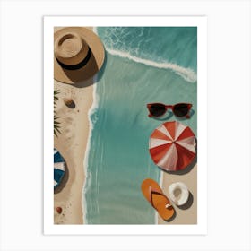 Summer Beach Scene Art Print