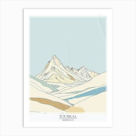 Toubkal Morocco Color Line Drawing 4 Poster Art Print