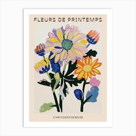 Spring Floral French Poster  Chrysanthemum 1 Art Print