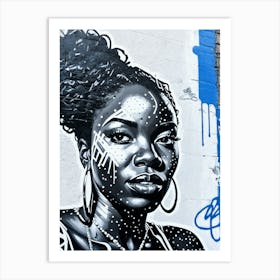 Graffiti Mural Of Beautiful Black Woman 277 Art Print