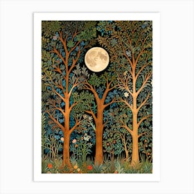 William Morris Moonlight In The Forest 115 Art Print