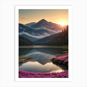 Sunrise In The Mountains 1 Art Print