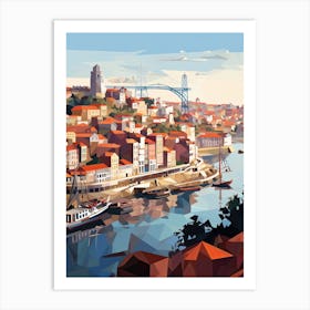 Porto, Portugal, Geometric Illustration 4 Art Print