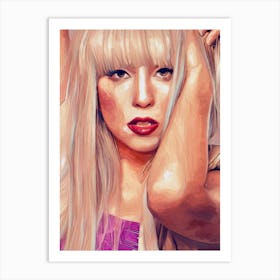 Lady Gaga art painting wall Art Print